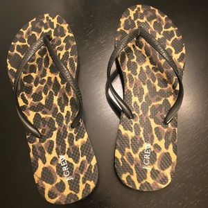 Jcrew Animal Print Flip Flops